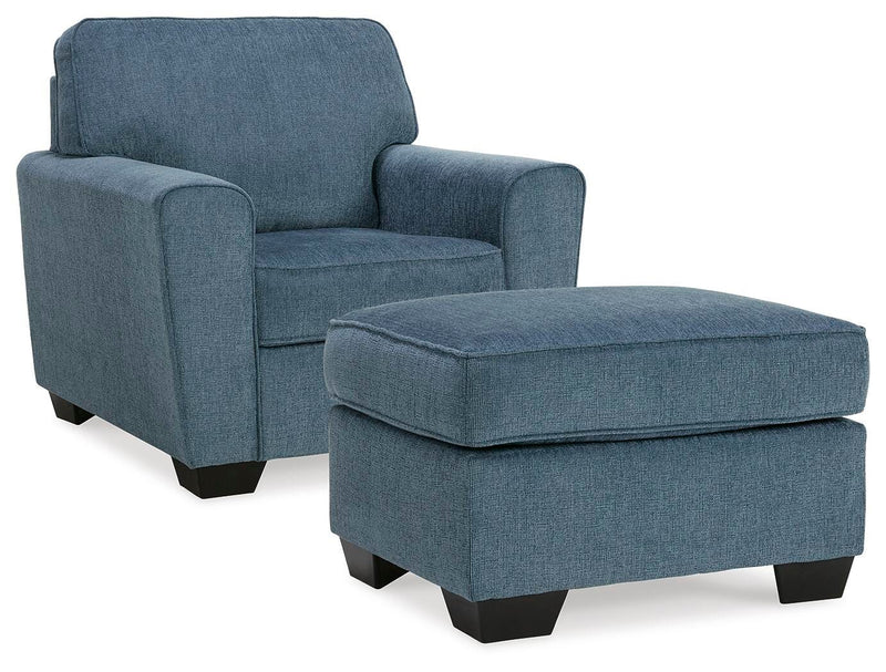 Ashley Furniture Cashton living room set with sofa and loveseat in neutral fabric, arranged in a modern living space.