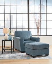 Ashley Furniture Cashton living room set with sofa and loveseat in a contemporary fabric, arranged in a cozy living space.