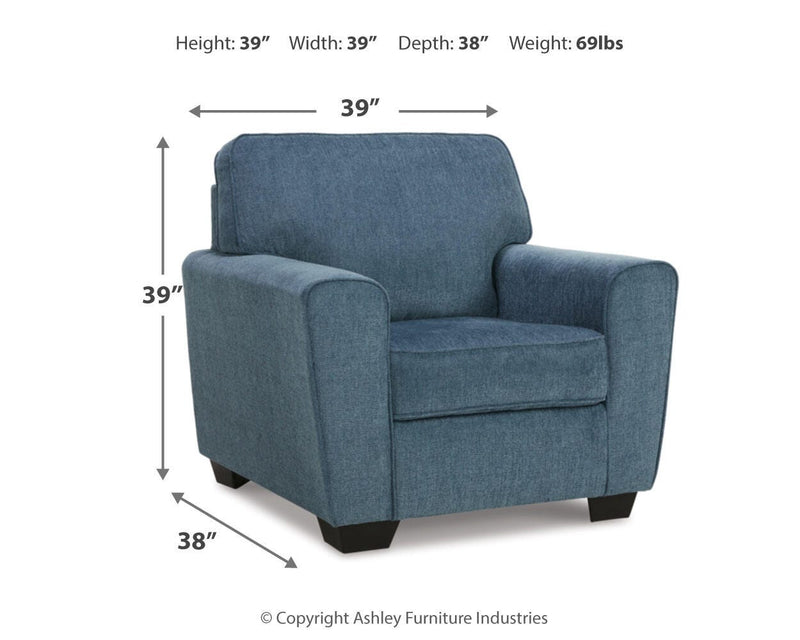 Ashley Furniture Cashton living room set with sofa and armchair in a modern design, shown in a cozy, stylish living space.