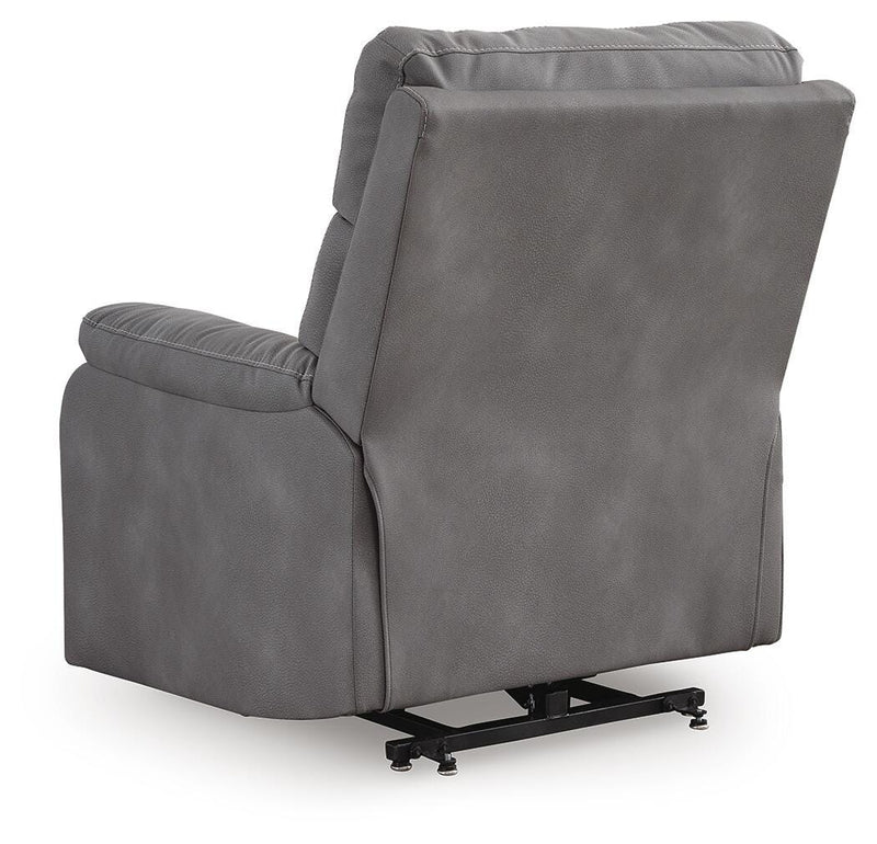 Ashley Furniture Next-Gen Durapella Power Lift Recliner with plush cushioning and sleek design, shown from the back.