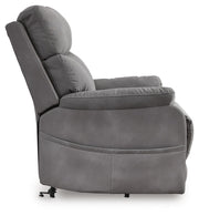 Ashley Furniture Next-Gen Durapella Power Lift Recliner with plush cushioning and side control panel, in a neutral fabric.
