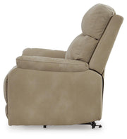 Ashley Furniture Next-Gen Durapella Power Lift Recliner with plush cushioning and side control panel for easy reclining.