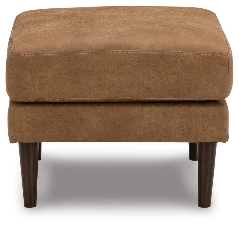 Ashley Furniture Telora living room set with sofa and armchair, featuring modern upholstery and wooden legs.