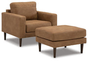 Ashley Furniture Telora living room set with a sofa and loveseat, featuring neutral upholstery and modern design.