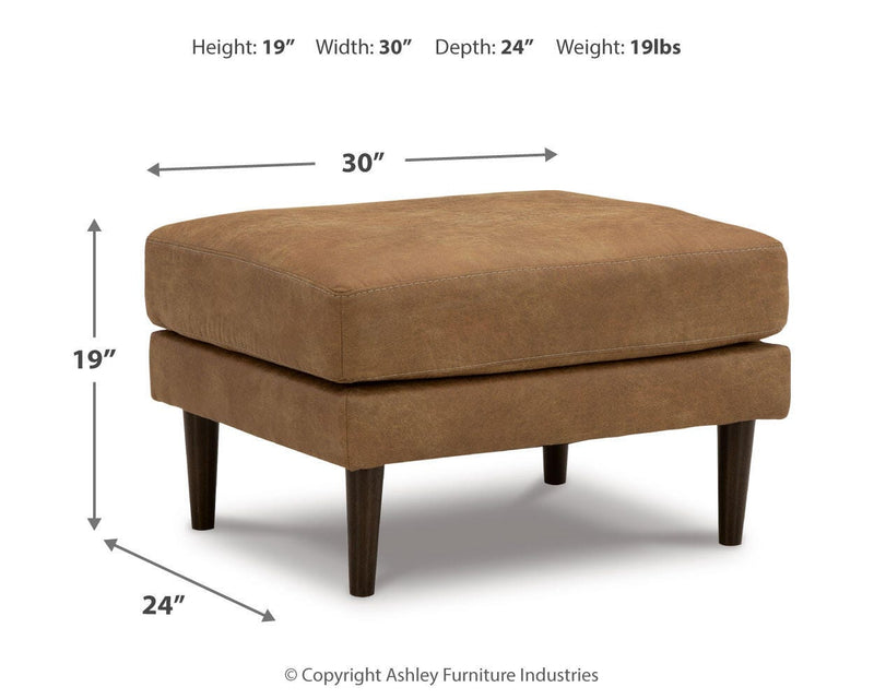 Ashley Furniture Telora living room set with beige fabric upholstery, featuring a sofa and matching armchair in a modern design.