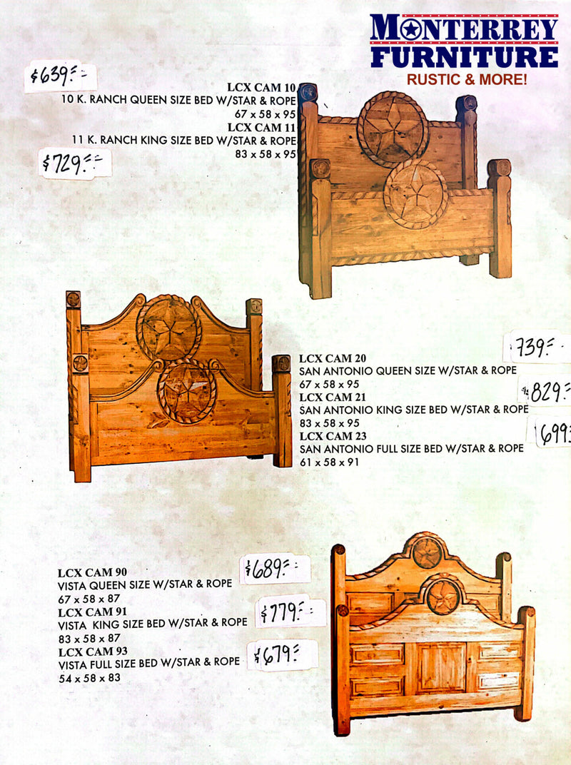 Ranch Collection - King bed in color choices