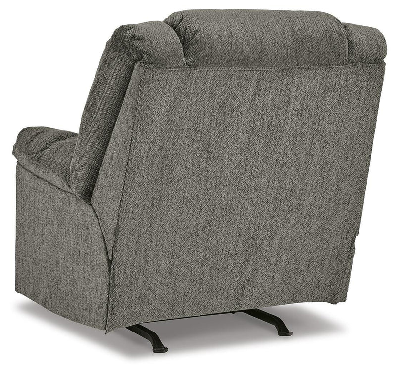 Ashley Furniture Kegler recliner in soft fabric, showing plush backrest and armrests for comfortable seating.