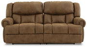 Ashley Furniture Boothbay Power Reclining Sofa with plush cushions and reclining features, shown from a head-on view.