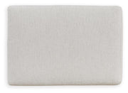 Ashley Furniture Maitelynn Ottoman with a soft fabric top, showcasing its stylish and functional design.