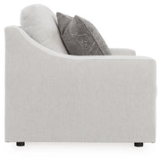 Ashley Furniture Maitelynn upholstery living room set with sofa, loveseat, and armchair in a coordinated fabric design.