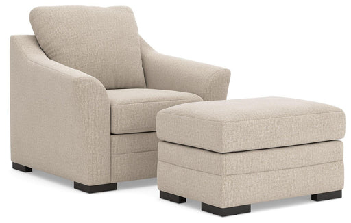 Ashley Furniture Lango living room set featuring a sofa and armchair with modern upholstery and wooden legs.