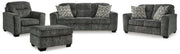 Ashley Furniture Lonoke living room set with sofa and loveseat in a modern fabric design, arranged in a stylish living space.