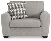 Ashley Furniture Avenal Park living room set with a sofa and loveseat, featuring plush cushions and neutral upholstery.