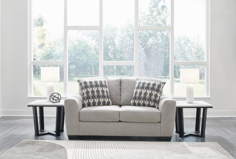 Ashley Furniture Avenal Park loveseat with plush cushions and neutral fabric, perfect for cozy living room seating.