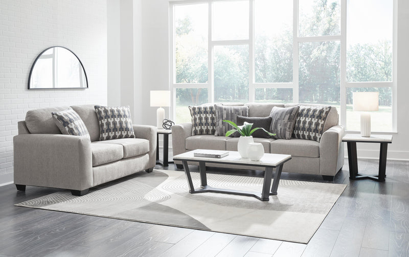 Ashley Furniture Avenal Park living room set with sofa and armchair in a cozy, modern design, shown in a stylish living space.