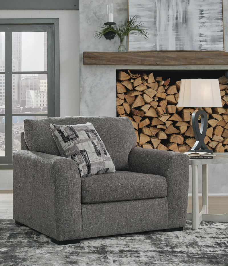 Oversized Ashley Furniture Gardiner chair with plush upholstery and wide seating for a comfortable, stylish living room accent.