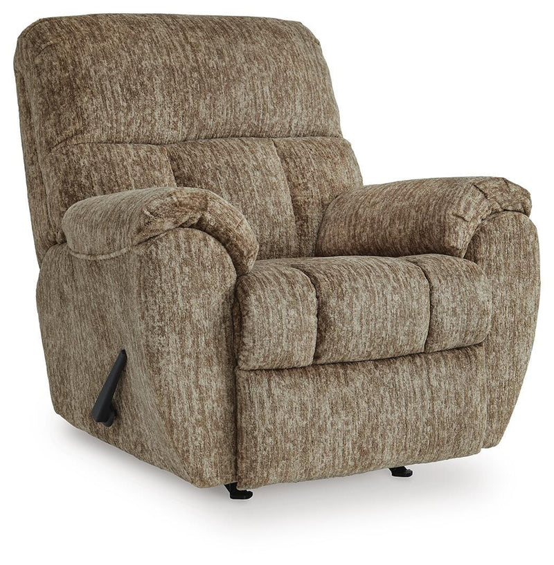 Ashley Furniture Stayfish recliner in closed position, featuring plush upholstery and a comfortable, modern design.
