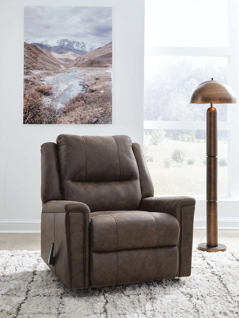 Ashley Furniture Lixtowel recliner in a closed position, featuring plush fabric and a comfortable, modern design.