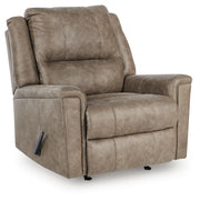 Ashley Furniture Lixtowel recliner in a closed position, showcasing plush fabric and comfortable design from a side angle.