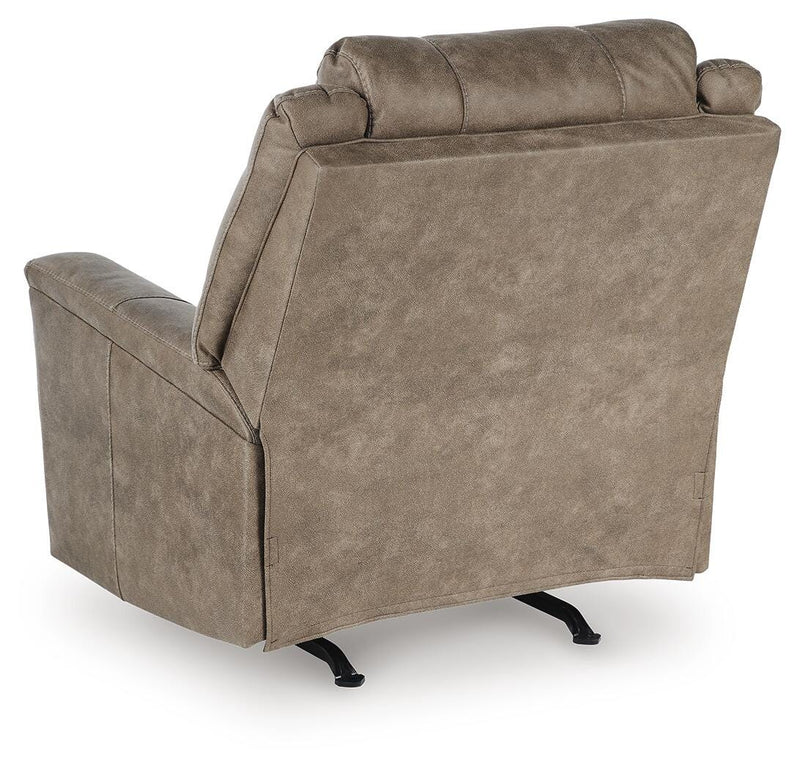 Ashley Furniture Lixtowel recliner with plush backrest and armrests, showcasing its comfortable recline position.