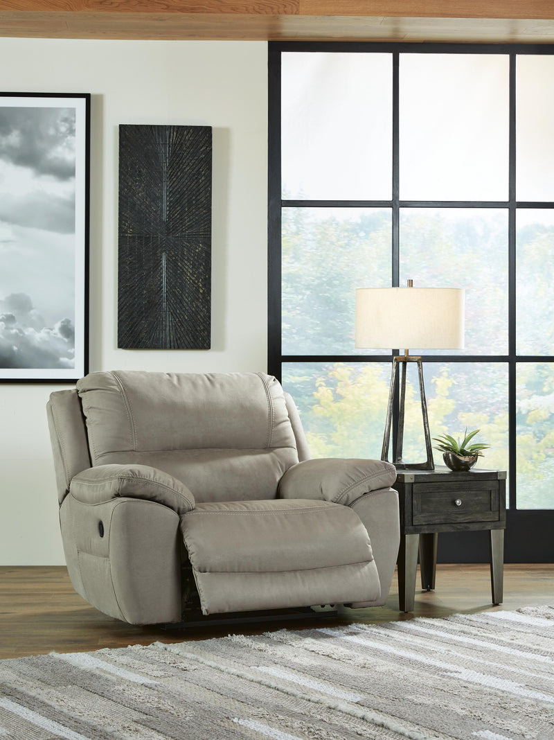 Open view of Ashley Furniture Next-Gen Gaucho Living Room Set with plush sofa and matching armchair in modern design.