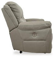 Ashley Furniture Next-Gen Gaucho Power Reclining Sofa, side view showing plush upholstery and reclining mechanism.