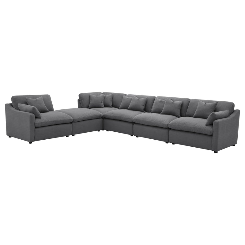 Hobson 6-piece Upholstered Modular Sectional Sofa Charcoal