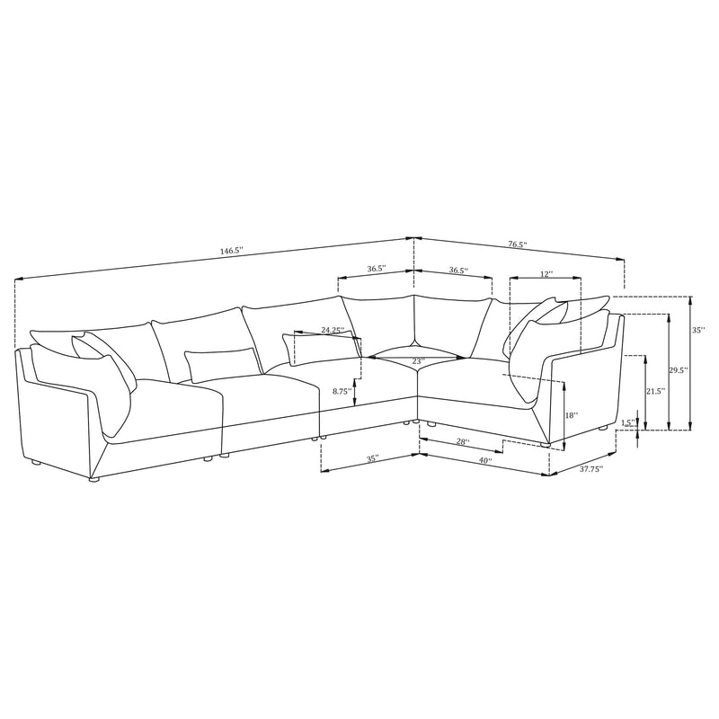 Sasha 5 Piece Sectionals
