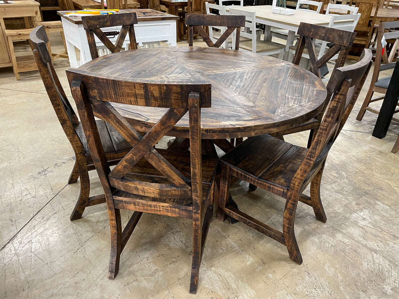 60” Round Homestead Dining Set – 7-Piece