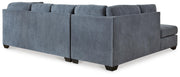 Ashley Furniture Marleton living room set with sofa and armchair, shown from the back with neutral fabric upholstery.