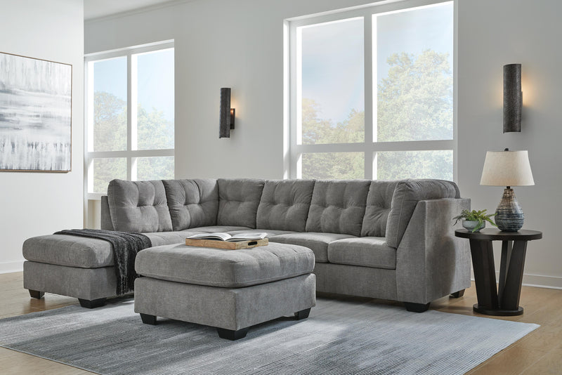 Ashley Furniture Marleton Living Room Set featuring a plush sofa and matching armchair in a modern design.