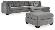 Ashley Furniture Marleton living room set featuring a sofa and loveseat with neutral fabric and modern design.