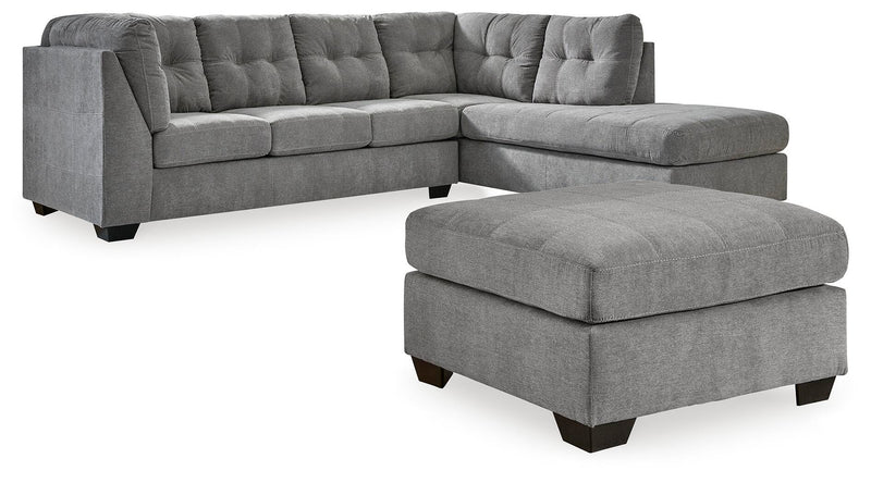 Ashley Furniture Marleton living room set featuring a sofa and loveseat with neutral fabric and modern design.