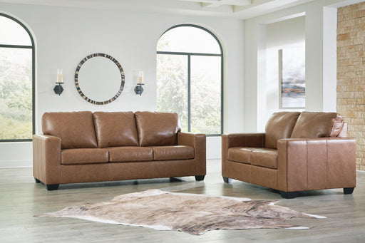 Ashley Furniture Bolsena living room set with sofa, loveseat, and armchair in a cozy, modern design.