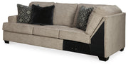 Ashley Furniture Bovarian living room set with sofa and loveseat in a modern design, shown from an angled side view.