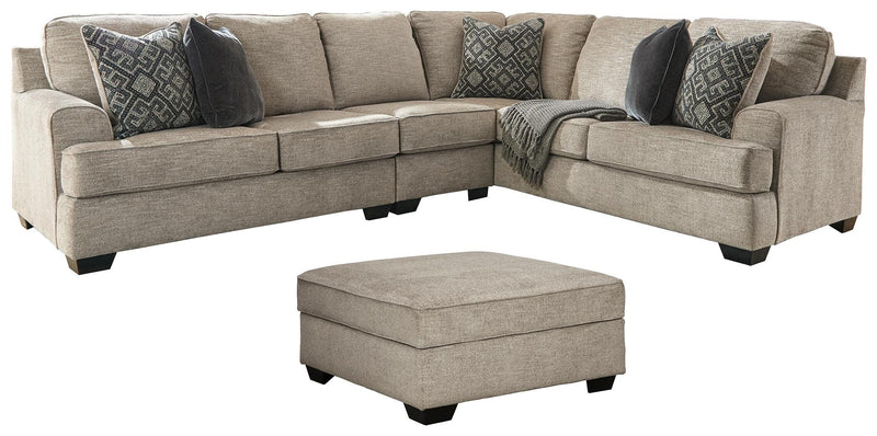 Ashley Furniture Bovarian living room set with sofa and armchair in a modern design, featuring neutral fabric upholstery.