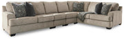 Ashley Furniture Bovarian living room set with sofa, loveseat, and armchair in neutral upholstery, modern and comfortable design.