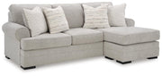 Ashley Furniture Eastonbridge living room set with sofa and loveseat, upholstered in neutral fabric, shown from an angled view.