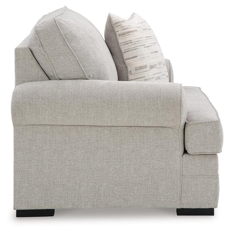 Ashley Furniture Eastonbridge living room set featuring a sofa and loveseat with neutral fabric upholstery and wooden accents.