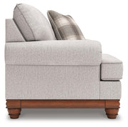 Ashley Furniture Clearbrooke living room set featuring a sofa, loveseat, and armchair with neutral upholstery and modern design