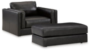 Ashley Furniture Amiata upholstery package featuring a stylish living room set with sofa, loveseat, and armchair in a modern design.