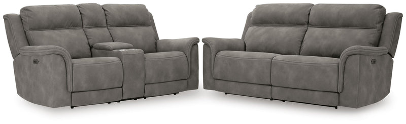 Ashley Furniture Next-Gen DuraPella living room set with plush sofa and armchair, in a modern design with neutral fabric.