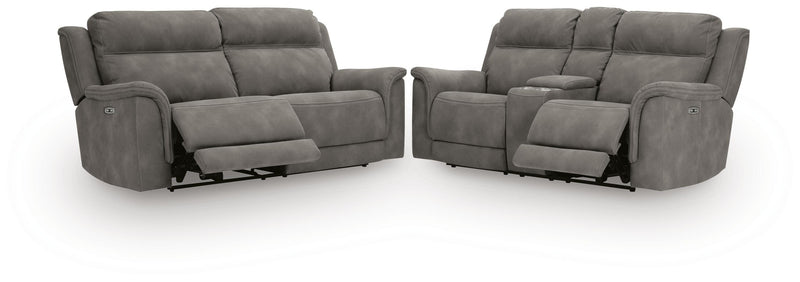 Open view of the Ashley Furniture Next-Gen DuraPella Living Room Set showing beige upholstery, plush cushions, and modern design.