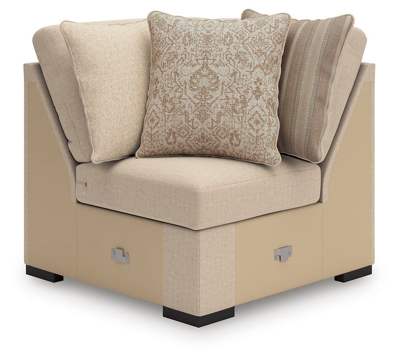 Ashley Furniture LadyMae sectional with chaise, featuring plush upholstery and modern design, shown from a head-on view.