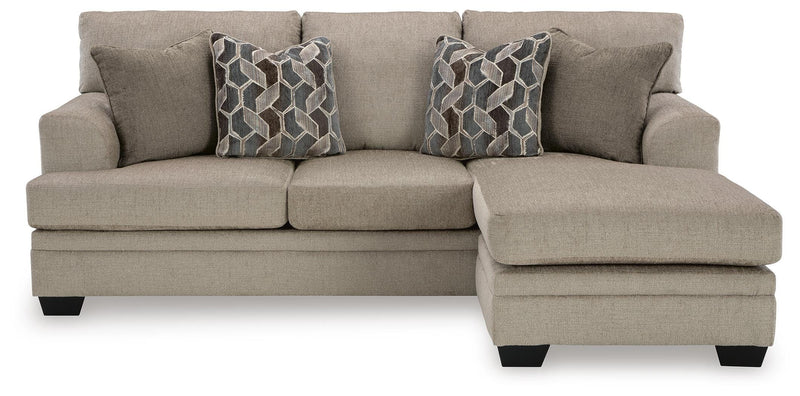 Ashley Furniture Stonemeade sofa chofa with right-side chaise, featuring plush cushions and modern design, viewed from the head-on right angle.