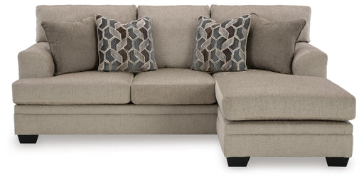 Ashley Furniture Stonemeade sofa chofa with right-side chaise, featuring plush cushions and modern design, viewed from the head-on right angle.
