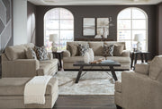 Ashley Furniture Stonemeade living room set with sofa, loveseat, and armchair in neutral fabric, modern design for comfortable seating.