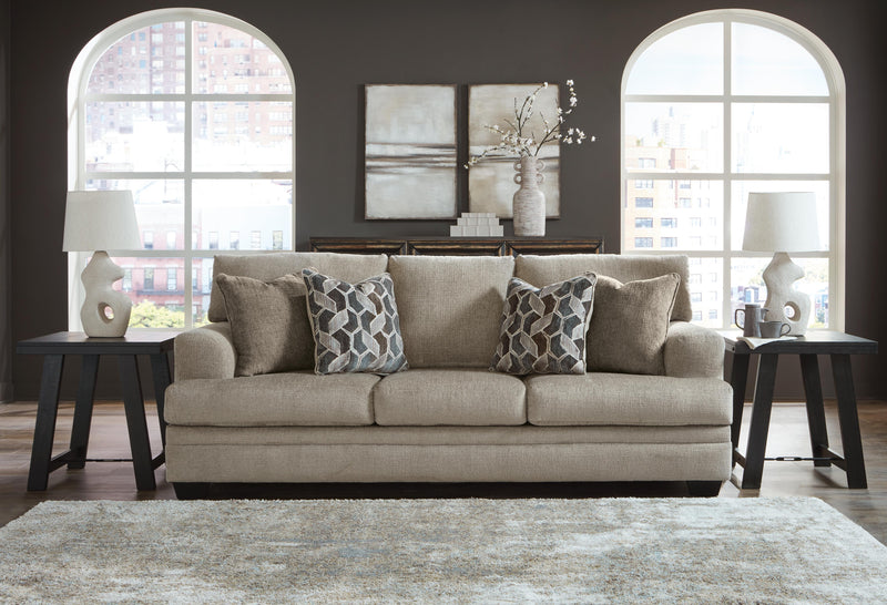 Ashley Furniture Stonemeade living room set with sofa, loveseat, and armchair in neutral fabric, modern design for stylish living spaces.