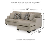 Ashley Furniture Stonemeade living room set with sofa, loveseat, and armchair in a modern fabric design.