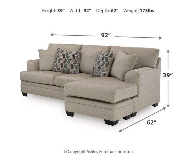 Ashley Furniture Stonemeade living room set with sofa, loveseat, and armchair in a modern fabric design.
